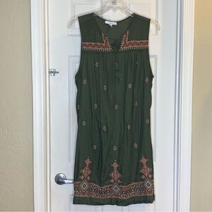 Fourteenth Place Sleeveless Tank Dress Olive Color Size XXXL